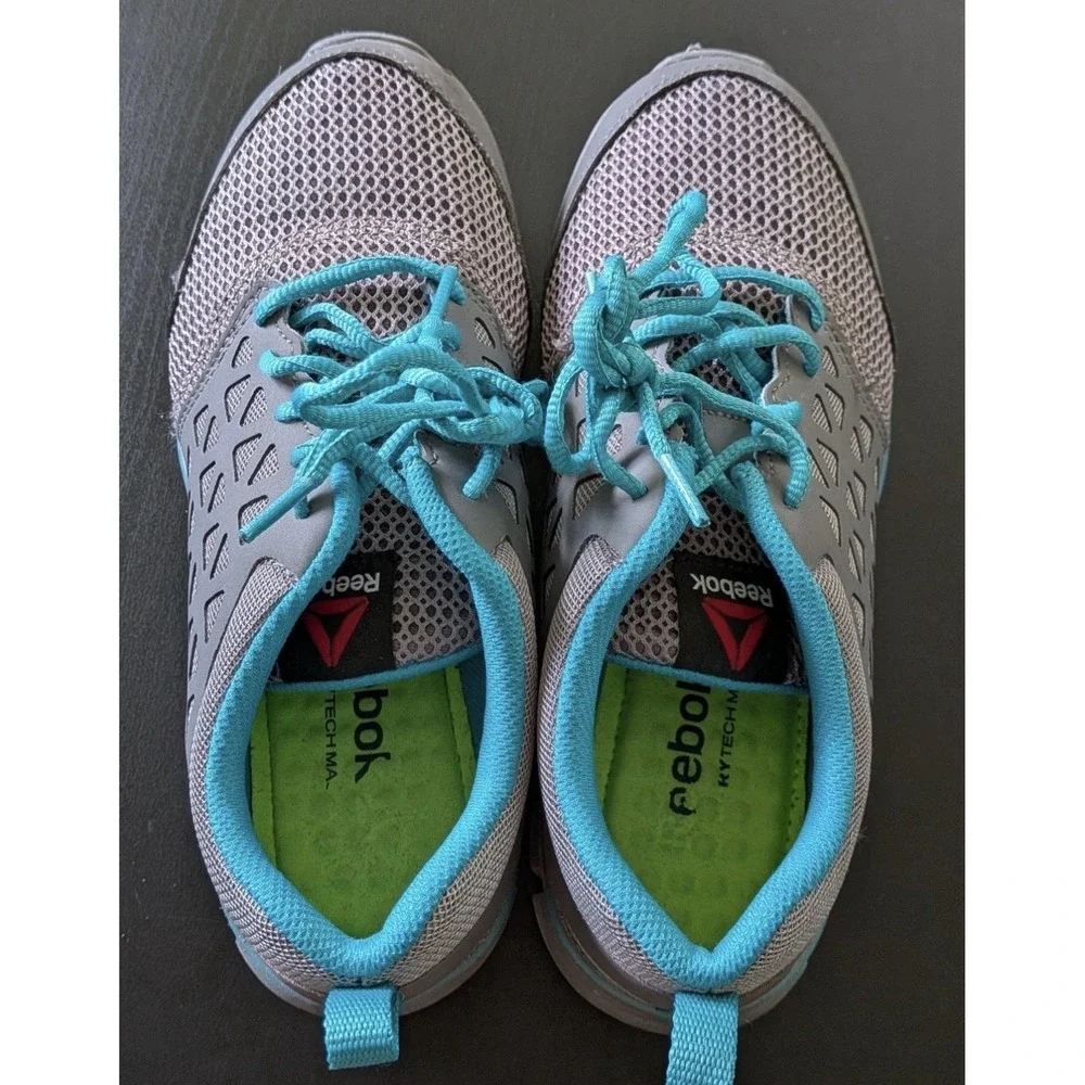 Reebok work sublite cushion comp‎ toe Sneakers Shoes Gray Teal Size 9 Women's